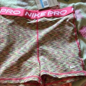 Nike Pink and Green Athletic Shorts
